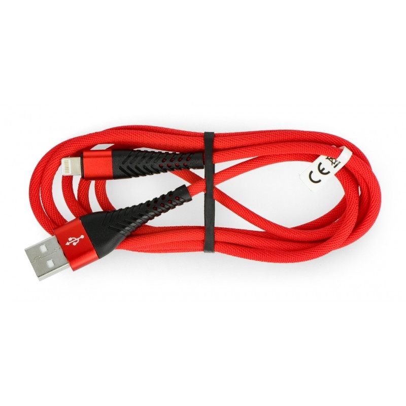 Przewód eXtreme Spider USB A - Lightning do iPhone/iPad/iPod 1,5m - czerwony