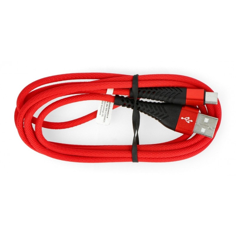 Przewód eXtreme Spider USB A - USB C - 1,5m - czerwony