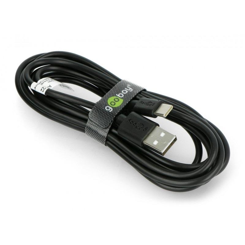 Przewód Goobay USB A 2.0 - USB C czarny - 2m
