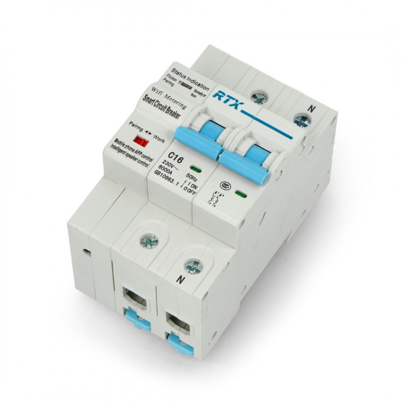Rozłącznik prądu WiFi Tuya RTX CB16 2P 2x 16A