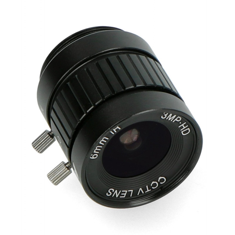 Obiektyw szerokokątny CS Mount 6mm z manualnym fokusem - do kamery Raspberry Pi - ArduCam LN037