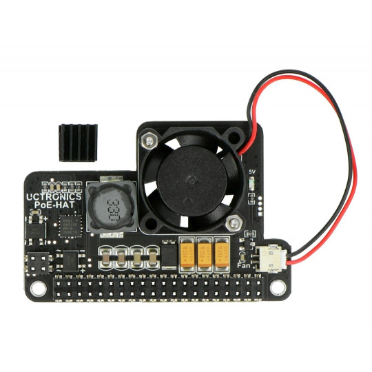 PoE Hat - Модуль живлення PoE для Raspberry Pi 4B/3B+ + вентилятор - UCTRONICS U6110