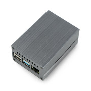 Obudowa do Raspberry Pi 4B z wentylatorem - metalowa - szara