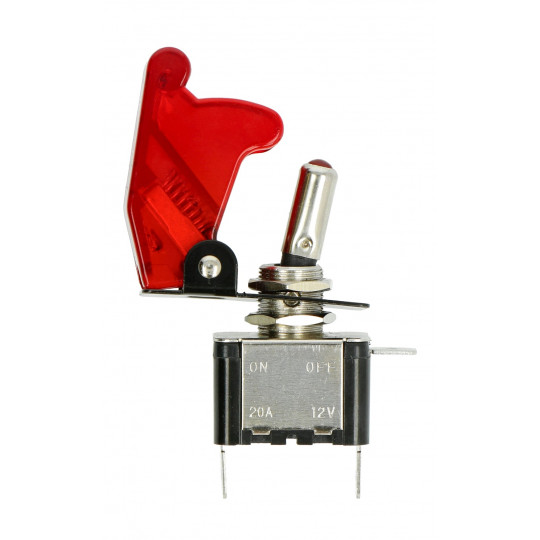 Тумблерний перемикач 12V/20A з підсвічуванням - червоний - Adafruit 3218