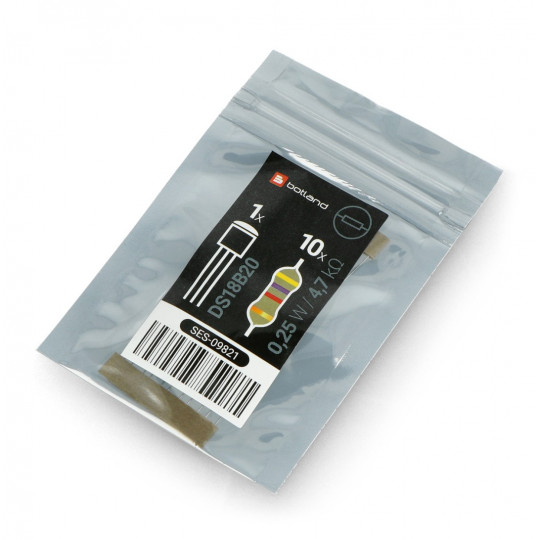 Датчик температури DS18B20 + комплект резисторів 4,7 кОм