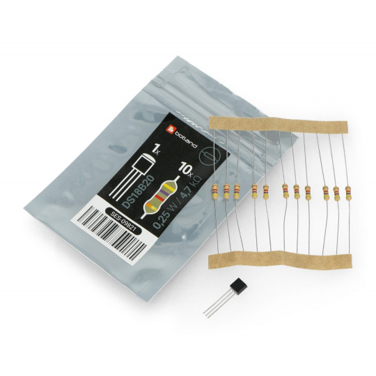 Датчик температури DS18B20 + комплект резисторів 4,7 кОм