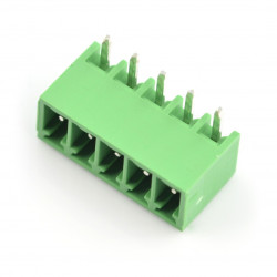 Listwa montażowa męska, 5-pinowa, raster 3,5mm, kątowa, zabudowana