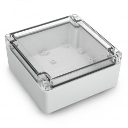 Obudowa plastikowa Kradex ZP135 J PC z uszczelką i mosiężnymi tulejkami IP67 - 135x135x60mm jasna