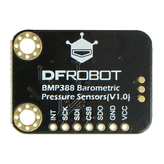 DFRobot Gravity — цифровой барометр, датчик давления и высоты 1250 гПа, интерфейсы I2C/SPI, напряжение 3,3–5,5 В.