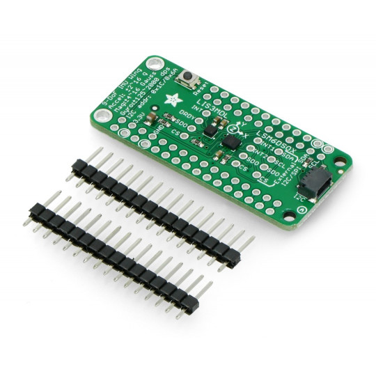 LSM6DSOX + LIS3MDL IMU 9DoF FeatherWing - 3-осьовий акселерометр, гіроскоп та магнітометр - щит для Feather - Adafruit 4565