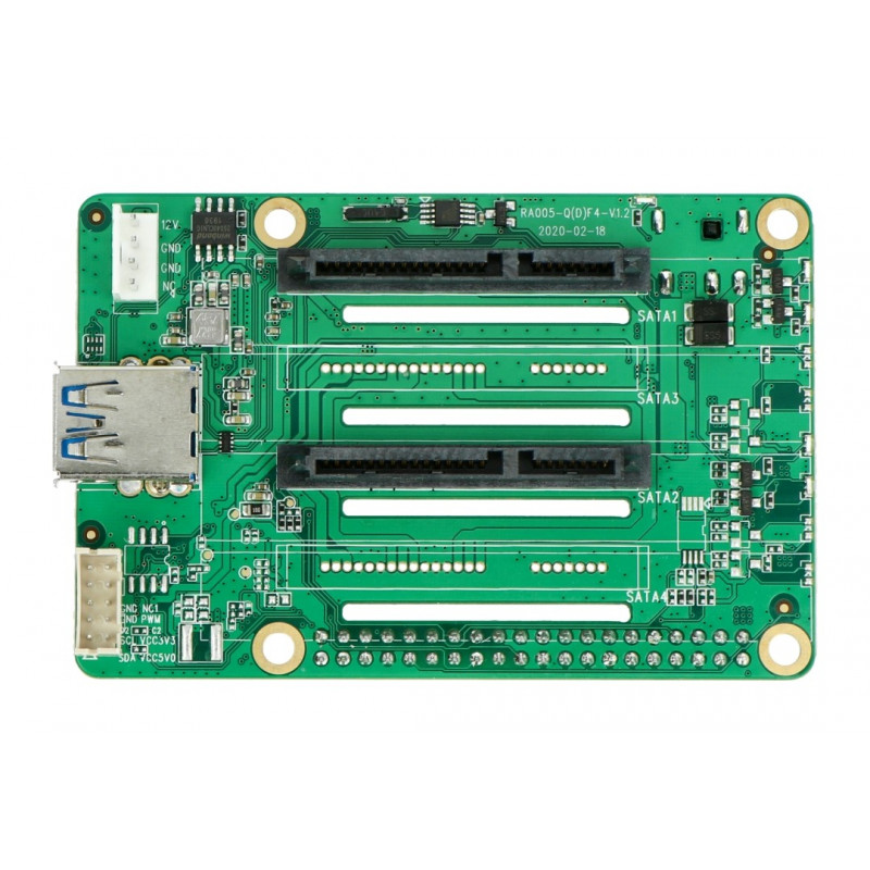 Nakładka z dwoma slotami SATA - dla Raspberry Pi 4B - Seeedstudio 114992115