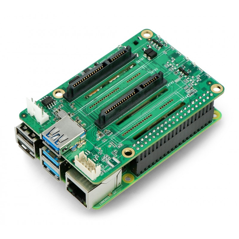 Nakładka z dwoma slotami SATA - dla Raspberry Pi 4B - Seeedstudio 114992115