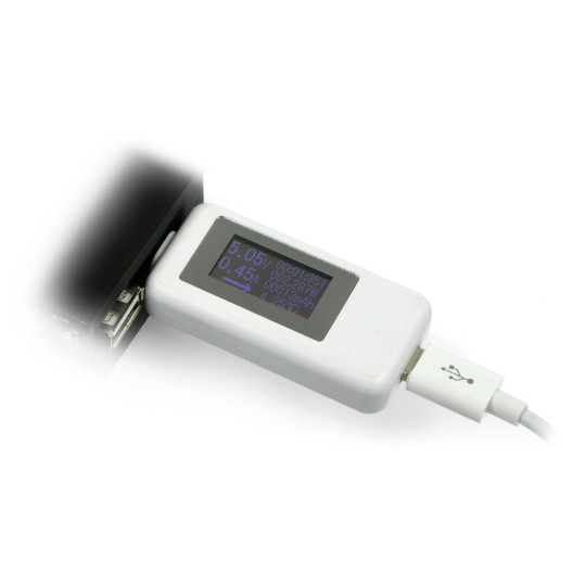 USB-тестер Keweisi KWS-1802C вимірювач струму та напруги з портом USB C - білий