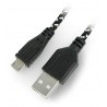 Kabel USB - microUSB w oplocie 1m - zdjęcie 2