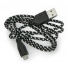 Kabel USB - microUSB w oplocie 1m - zdjęcie 3
