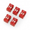 Przełącznik DIP switch 2-polowy - czerwony - 5 szt.