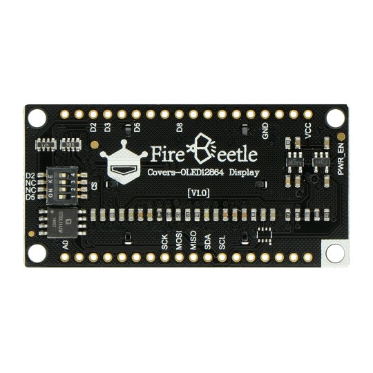 OLED-дисплей DFRobot синього кольору 0,96 дюйма 128x64 пікселів - I2C- для FireBeetle