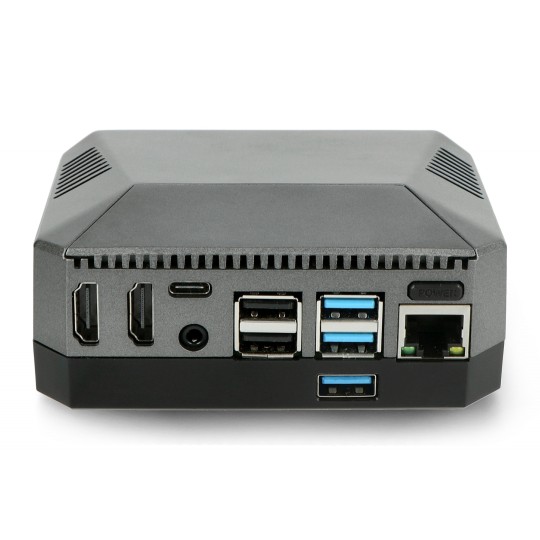 Алюминиевый корпус для Raspberry Pi 4B с вентилятором - Argon ONE M.2 - серый