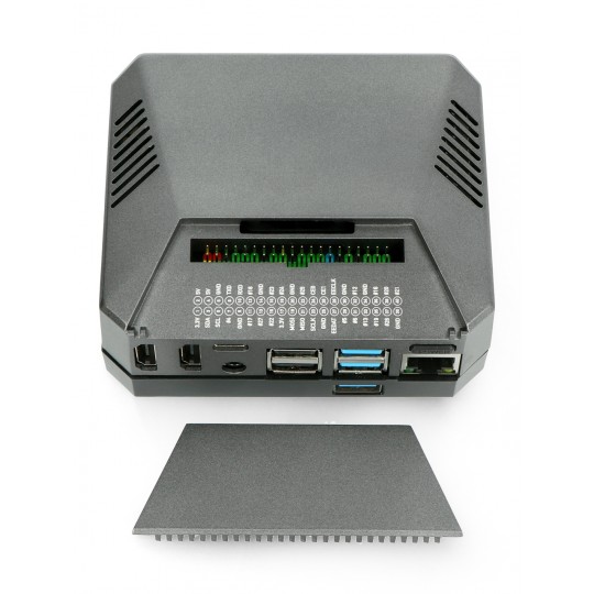 Алюминиевый корпус для Raspberry Pi 4B с вентилятором - Argon ONE M.2 - серый
