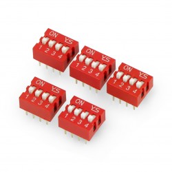 Przełącznik DIP switch 4-polowy - czerwony