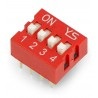 Przełącznik DIP switch 4-polowy - czerwony - zdjęcie 2