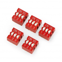 Przełącznik DIP switch 3-polowy - czerwony