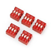 Przełącznik DIP switch 3-polowy - czerwony