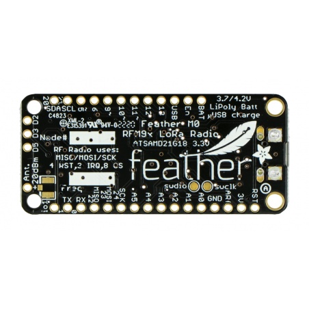 Adafruit Feather M0 + moduł radiowy 433 MHz RFM95 LoRa - zgodny z Arduino Adafruit Feather M0 + moduł radiowy 433 MHz RFM95 LoRa - zgodny z Arduino