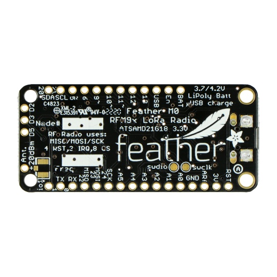 Радіомодуль Feather M0 + 433 МГц RFM96 LoRa - сумісний з Arduino - Adafruit 3179