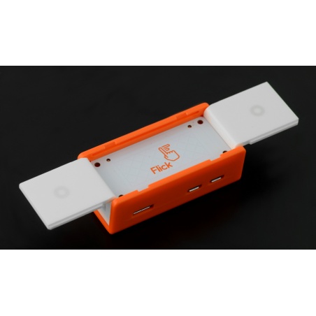 Obudowa do Raspberry Pi Zero z Flick Zero - biało-pomarańczowa Obudowa do Raspberry Pi Zero z Flick Zero - biało-pomarańczowa