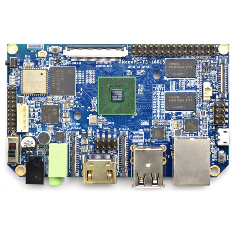 NanoPC T2 - Samsung S5P4418 Quad-Core 1,4GHz + 1GB RAM + 8GB EMMC- WiFi + Bluetooth 4.0