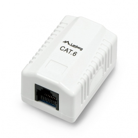 Gniazdko natynkowe 1x RJ45 Lanberg - białe - kat.6 Gniazdko natynkowe 1x RJ45 Lanberg - białe - kat.6