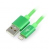 Przewód silikonowy eXtreme USB A - Lightning do iPhone/iPad/iPod 1,5m zielony - zdjęcie 1
