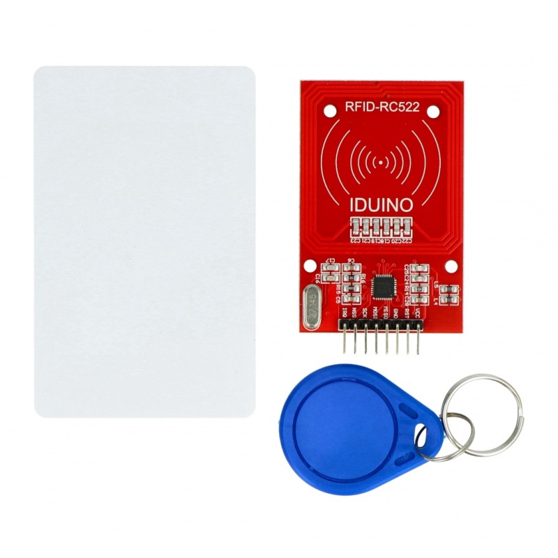 Moduł RFID RC522 13,56MHz SPI + karta i brelok - czerwony