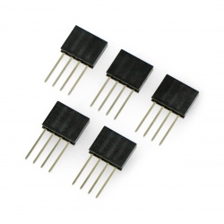 Gniazdo proste 1x4pin raster 2,54mm - pionowe długie - 5szt.