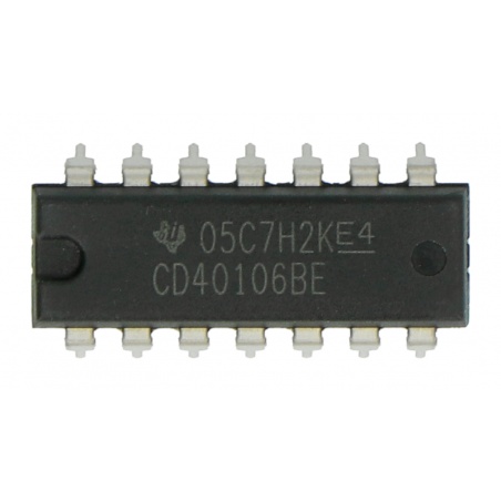 Układ logiczny CD40106BE - 6x inwerter z przerzutnikiem Schmitta - 5szt. Układ logiczny CD40106BE - 6x inwerter z przerzutnikiem Schmitta - 5szt.