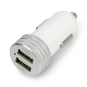 Ładowarka samochodowa z gniazdem 2x USB 4,8A C48 - biała