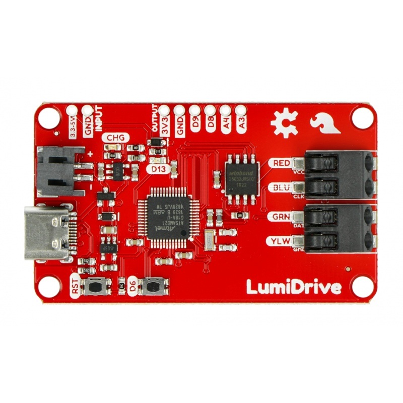 LumiDrive - sterownik USB do pasków i taśm LED APA102 - SparkFun DEV-14779