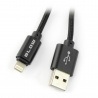 Przewód USB A - Lightning do iPhone / iPad / iPod - w oplocie Blow - czarny 1,5m - zdjęcie 1