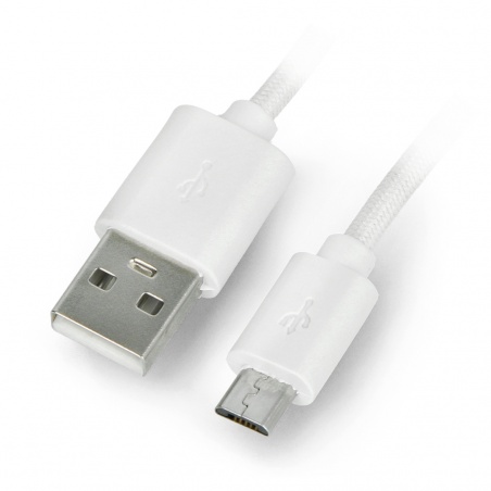 Przewód microUSB B - A w białym oplocie Esperanza EB181W - 2m Przewód microUSB B - A w białym oplocie Esperanza EB181W - 2m