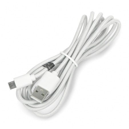 Przewód microUSB B - A w białym oplocie Esperanza EB181W - 2m Przewód microUSB B - A w białym oplocie Esperanza EB181W - 2m