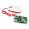 Mysz optyczna przewodowa Raspberry Pi 4B/3B+/3B/2B oficjalna - czerwono-biała - zdjęcie 3