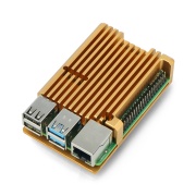 Obudowa JustPi do Raspberry Pi 4B - aluminiowa - miedziano-złota - LT-4B03