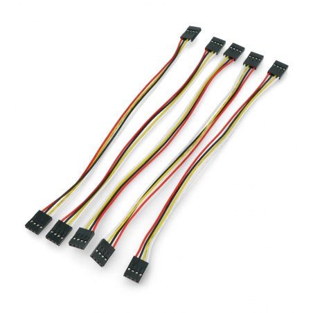 Przewód żeńsko-żeński 4 pin - 20cm - 5 szt. Przewód żeńsko-żeński 4 pin - 20cm - 5 szt.