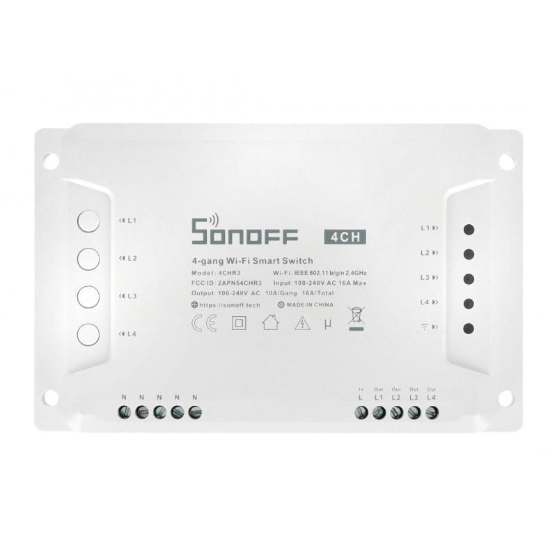 Sonoff 4CH Rev2 WiFi - 4-kanałowy przełącznik