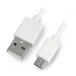 Przewód microUSB B - A Blow - biały 1,0m