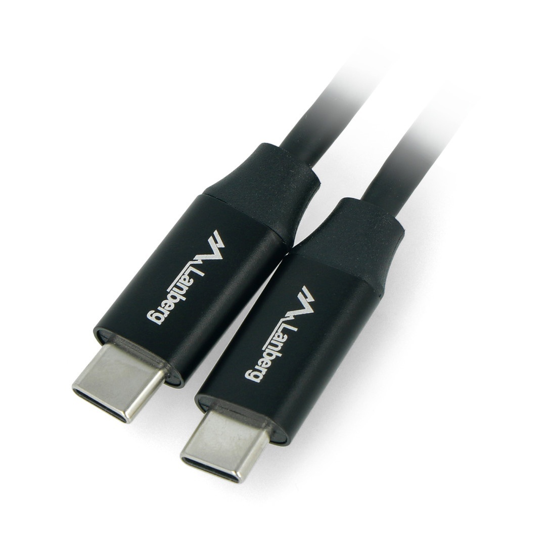 Przewód Lanberg USB C - USB C 2.0 czarny premium QC 4.0 PD 0,5m