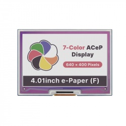 E-paper Hat (F) 4.01'' 640×400px - moduł z wyświetlaczem siedmiokol...