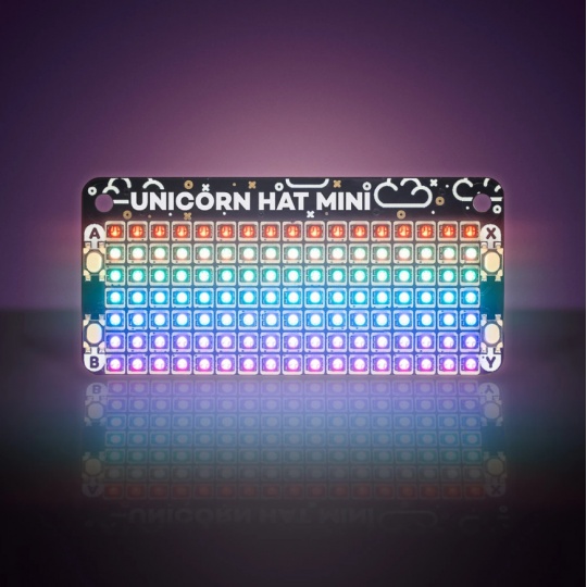 Unicorn HAT Mini - RGB LED матриця - накладання Raspberry Pi - Pimoroni PIM498