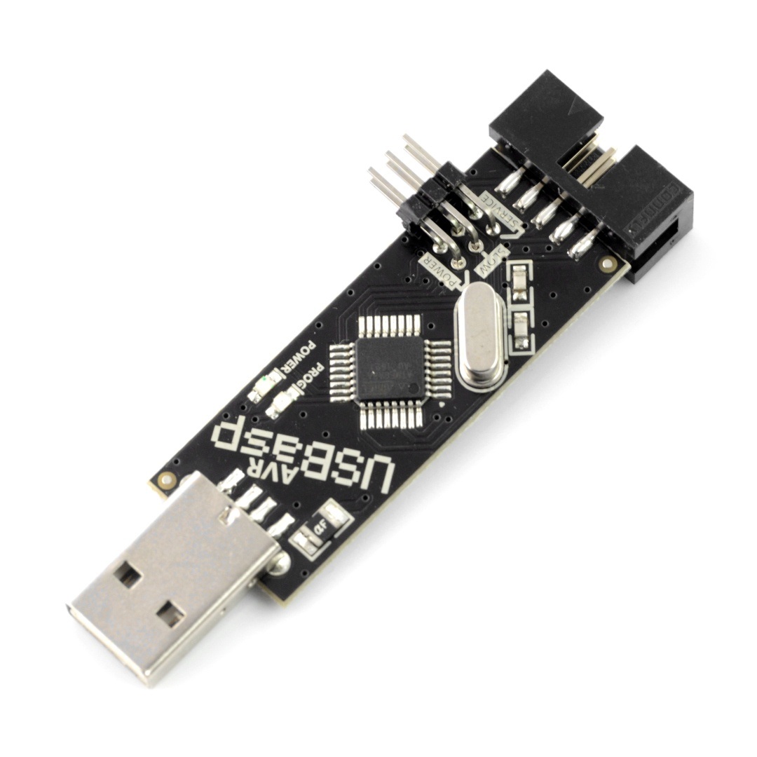 Programator AVR zgodny USBasp ISP + taśma IDC - czarny
